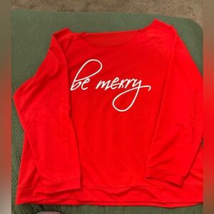 Red 'Be Merry' Sweatshirt